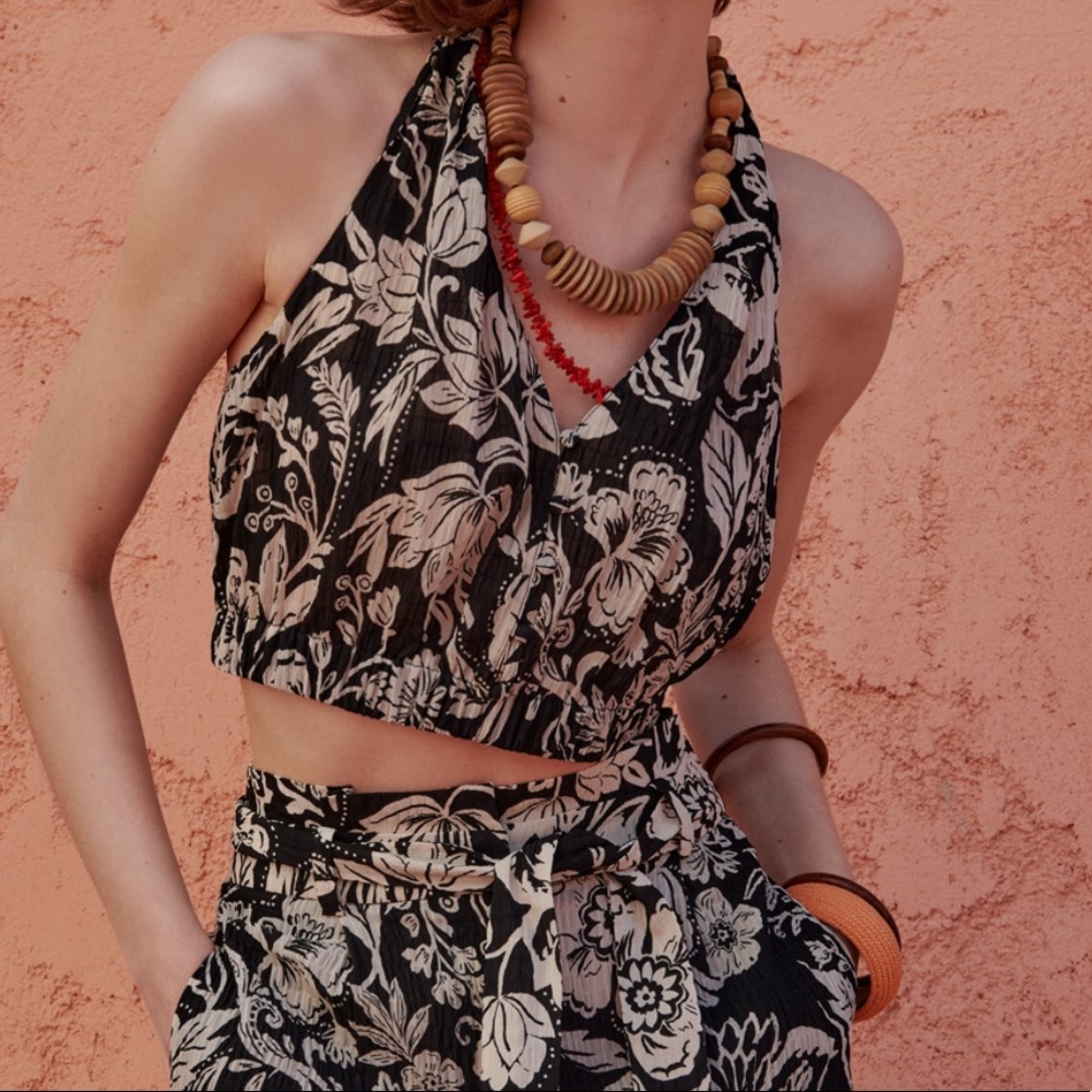 Zara floral halter top